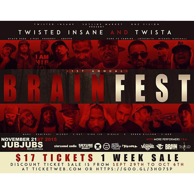 Twisted Insane’s BRAINfest w/ Kung Fu Vampire Twista, A-Plus & Locksmith